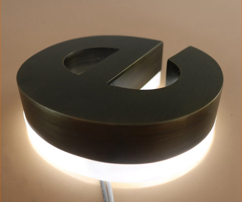 Waterproof Led Brushed Acrylic Material Backlit Letter Sign 262